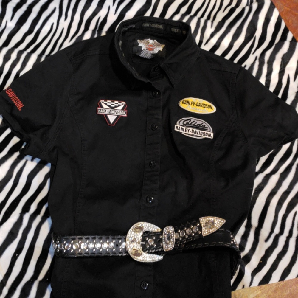 Harley Davidson Collar Button Shirt
